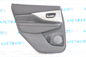 Door trim card rear left Nissan Murano z52 15-18 black, with gray insert plastic, armrest leather, gray stitching