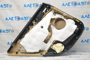 Door trim card rear right Hyundai Sonata 11-15 hybrid leather beige, armrest leather