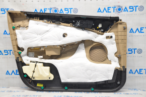 Door trim card front right Hyundai Sonata 11-15 hybrid leather beige, armrest leather, scratches on plastic