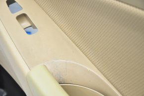 Door trim card front right Hyundai Sonata 11-15 hybrid leather beige, armrest leather, scratches on plastic