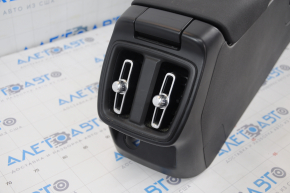 Central console armrest and cup holders Polestar 2 21- armrest leather black, dry cleanable