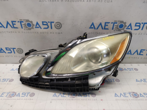 Front left headlight complete Lexus GS350 07-11 xenon, for headlight washer, with nozzle mount and frame, for polishing, broken mount