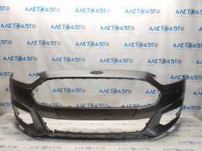 Front bare bumper Ford Fusion mk5 13-16 without parking sensors, graphite UJ, scratches, broken bar, pressed, broken mount