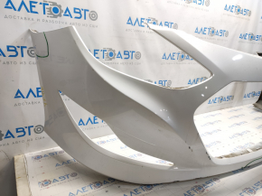 Front bumper bare Hyundai Sonata 11-15 hybrid, white WHC, scratches
