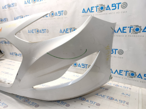 Front bumper bare Hyundai Sonata 11-15 hybrid, white WHC, scratches