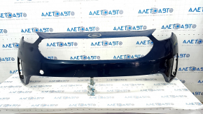 Bare front bumper Kia Niro 17-19 HEV, PHEV without parking sensors, blue, torn, pressed, scratches, broken fastening