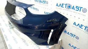 Bare front bumper Kia Niro 17-19 HEV, PHEV without parking sensors, blue, torn, pressed, scratches, broken fastening