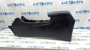 Central console armrest and cup holder Kia Niro 17-22 HEV, PHEV leather, without deflectors, black, scratches, creased leather, dry cleaning
