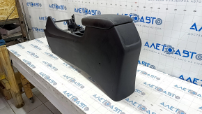 Central console armrest and cup holder Kia Niro 17-22 HEV, PHEV leather, without deflectors, black, scratches, creased leather, dry cleaning