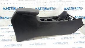 Central console armrest and cup holder Kia Niro 17-22 HEV, PHEV leather, without deflectors, black, scratches, creased leather, dry cleaning