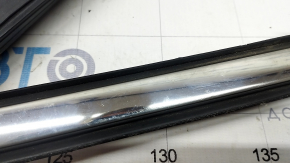 Upper front left door molding Mazda 3 19-4d chrome with glass seal, Japan built, scratches on chrome