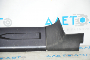 Rear left door sill trim Tesla Model X 16-21 complete, type 1, black, broken mount, scratches, rubbed, bump