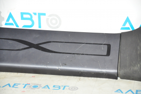 Rear left door sill trim Tesla Model X 16-21 complete, type 1, black, broken mount, scratches, rubbed, bump