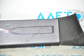 Rear left door sill trim Tesla Model X 16-21 complete, type 1, black, broken mount, scratches, rubbed, bump