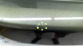 Bare front bumper upper part Jeep Cherokee KL 19-21 without parking sensors, without plug towing hook, green, bumps, scratches, dents, broken fastening