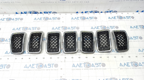 Radiator grille grill Jeep Cherokee KL 19 - rest chrome set 7 pcs, bumpers on chrome