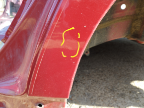 Quarter wing rear left Toyota Prius 30 10-15 red, on the body, dented, bumps