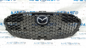 Radiator grille grill Mazda 3 19- 4d complete, with emblem, matte black, sand, holes for frame
