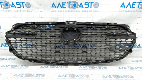 Radiator grille grill Mazda 3 19- 4d complete, with emblem, matte black, sand, holes for frame