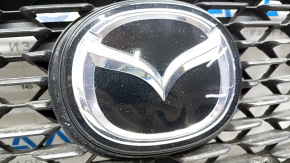 Radiator grille grill Mazda 3 19- 4d complete, with emblem, matte black, sand, holes for frame
