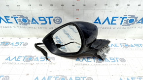 Side mirror left Mazda 3 19-22 4d 6 pins, turn signal, heated, BSM, Japan built, blue, chip