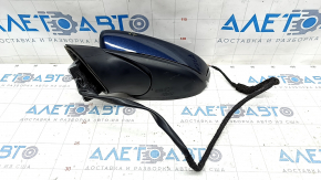 Side mirror left Mazda 3 19-22 4d 6 pins, turn signal, heated, BSM, Japan built, blue, chip