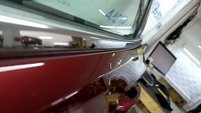 Door assembly rear left Honda Insight 19-22 red R-543P, dent