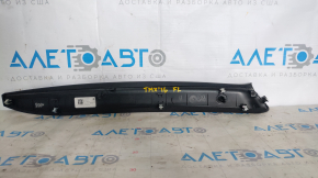Front pillar trim upper left Tesla Model X 16-21 under visor, black, paint peeled off on magnet