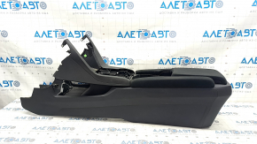 Console central armrest and cup holders Honda Civic X FC 16-21 black cloth, scratches, needs cleaning, made, broken fasteners