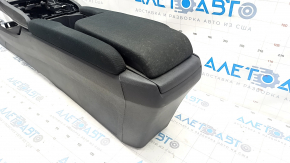 Console central armrest and cup holders Honda Civic X FC 16-21 black cloth, scratches, needs cleaning, made, broken fasteners