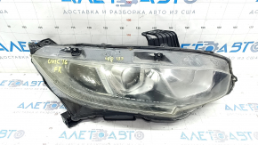 Headlight front right bare Honda Civic X FC 16-18 halogen, for polishing, driftwood, mounting defect