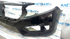 Front bumper bare Honda Civic X FC 16-18 black, scratches, broken fasteners, cracks