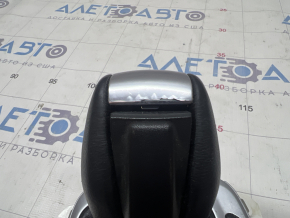 Automatic transmission knob with shifter cover Ford Fusion mk5 13-16 leather black type 2, chrome swelled