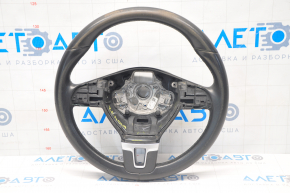 Naked steering wheel VW Passat b7 12-15 USA leather black, faded leather, pressed