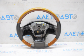 Bare steering wheel Lexus RX350 RX450h 10-12 prerest leather brown with wood, worn leather, burnt wood