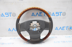 Bare steering wheel Lexus RX350 RX450h 10-12 prerest leather brown with wood, worn leather, burnt wood