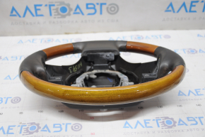 Bare steering wheel Lexus RX350 RX450h 10-12 prerest leather brown with wood, worn leather, burnt wood