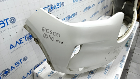 Bare front bumper Infiniti QX50 19- white QAB, broken fasteners, dented
