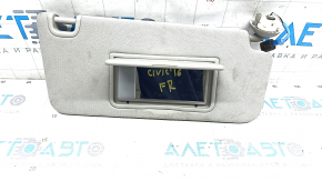 Right visor Honda Civic X FC 16-21 4d gray, without hook, with backlight, for dry cleaning