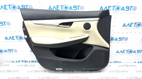 Door trim card front left Infiniti QX50 19- beige leather, scratches on the trim, worn