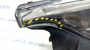 Headlight front left complete Infiniti QX50 19- LED sand, pokes, glass came apart