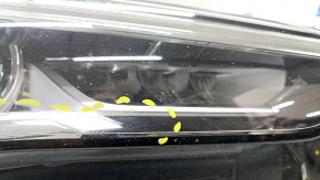 Front right headlight complete Infiniti QX50 19- LED sand, cracks, glass came apart