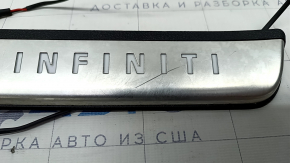 Door sill trim outer rear left Infiniti QX50 19- chrome with backlight, scratches