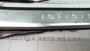 Door sill trim outer rear left Infiniti QX50 19- chrome with backlight, scratches