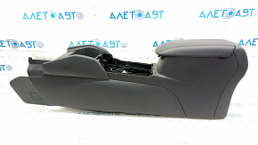 Central console armrest Ford Escape MK4 23- leather black with red stitching, scratches, cracks in fastening