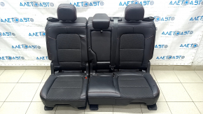 Rear row of seats 2 row Ford Escape MK4 23- without airbag, combined leather + cloth, black with red stitching, tear, scratch