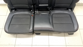 Rear row of seats 2 row Ford Escape MK4 23- without airbag, combined leather + cloth, black with red stitching, tear, scratch