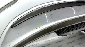 Bare rear bumper VW Jetta 19 - white, with chrome molding, scratches, abrasions, scratch on molding