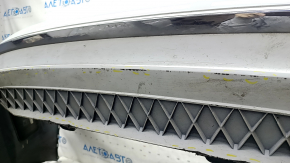 Bare rear bumper VW Jetta 19 - white, with chrome molding, scratches, abrasions, scratch on molding