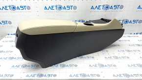 Central console armrest and cup holders Infiniti QX50 19- beige leather scratches, for cleaning